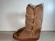 STIVALI AL POLPACCIO EMU STINGER TEENS MARRONI CON BOTTONI ADERENTI TAGLIA UK 13 EUR 32 BT125