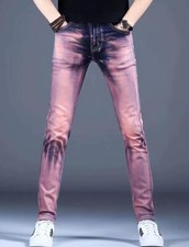 Jeans uomo rosa blu denim