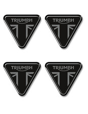 4 ADESIVI TRIUMPH LOGO RESINATI MOTO  3D GEL CM 3 nero/argento