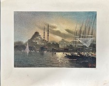 Gouache Vista Su Istanbul In