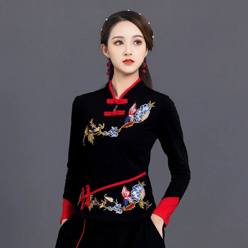 Camicia donna retrò ricamo