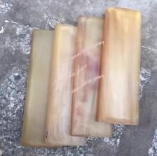 2pz Coltello Foglio Corno di Pecora Giallo Fiore Naturale Piastra Manico Materiale