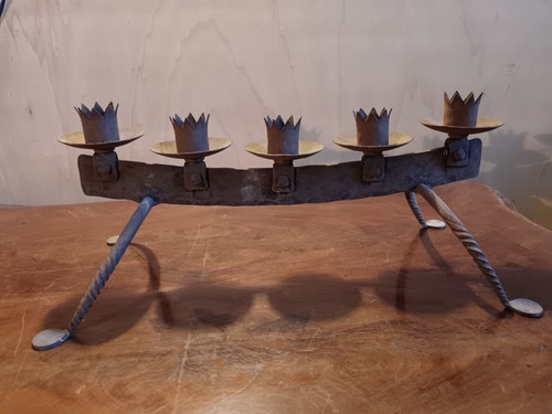 Candelabro ferro battuto a - ferro,
