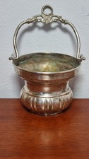 ANTICO SECCHIELLO PER ACQUA SANTA CON CATINO E ASPERSORIO ASPERGES - argento?