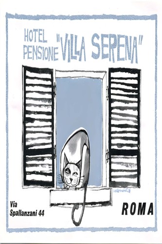 Poster vintage italiano villa - italiano, 'villa
