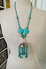 Neck Lace Artigianato Indiano collana pendaglio pasta di turchese  hand made