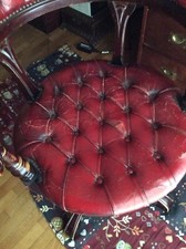 scrivania e poltrona girevole stile marina piuma di mogano e pelle cm 146x71 h78