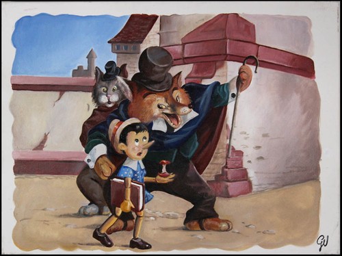 Dipinto olio pinocchio - pinocchio, il