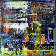 Quadro astratto su tela 60x60 dipinto a mano firmato certificato autenticità