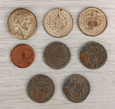 LOTTO 6 MONETE RIPRODUZIONI - MONETE ROMANE / BAIOCCHI / DOLLARI