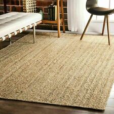Tappeto Tappeto Iuta Beige 100% Naturale Casale Juta Fatto a Mano Rustico Run...