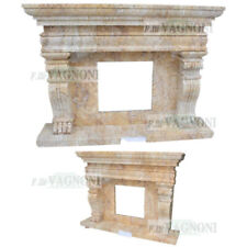 Camino in travertino cm 150 caminetto marmo pietra arredo classico rustico