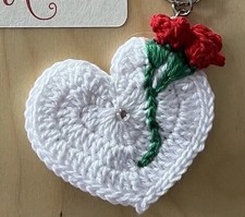 Cuore, portachiavi uncinetto