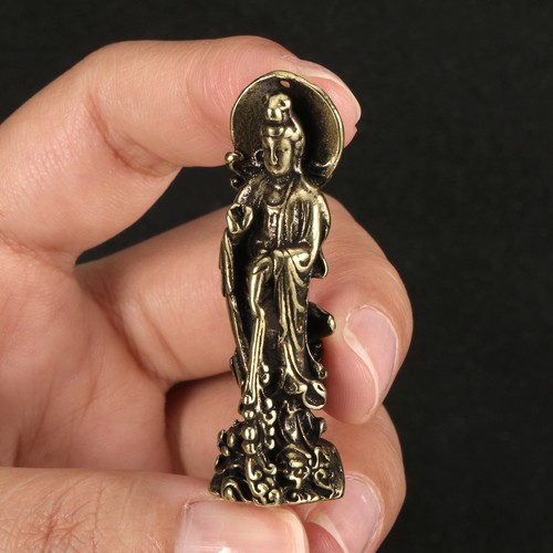 Solid brass guanyin pendant - solid,