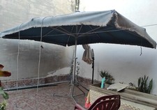 Ombrellone da mercato 4m x 3m in alluminio e tessuto cerato 