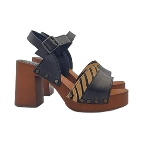 Zoccoli bicolore con tacco - , 9