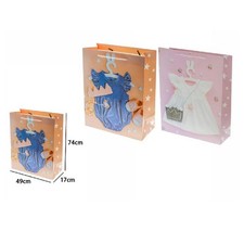 BUSTA BUSTE BORSA DA REGALO NASCITA COMPLEANNO BIMBA 74X49X17CM 69977 2 MODELLI
