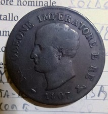 Soldo 1807 data larga rara 2 Milano Napoleone I Re D'Italia