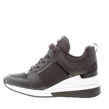 MICHAEL KORS scarpe donna Sneaker George in tessuto e pelle microglitter nero
