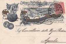 30-173 BOLOGNA DISTILLERIA LIQUORI PROTTI MENINI FUORI SAN VITALE VIAGGIATA 1911