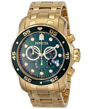 Invicta Pro Diver Cronografo Verde IP Bezel Analogico 200M INV0075 Orologio Uomo
