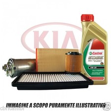 KIT TAGLIANDO 4 LT OLIO CASTROL 5W30+ 3 FILTRI KIA PICANTO III 1.0 1.2 dal 2011