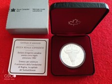 Dollaro Canadese Argento FDC centenario REGINA (città) 1982 REGINA ELISABETTA II