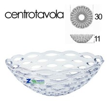 CENTROTAVOLA PORTAOGGETTI CESTINO MULTIU SO ACRILICO TRASPARENTE-BIANCO Ø34 X 12