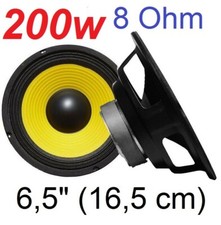 COPPIA WOOFER ALTOPARLANTE CONO 200W 6,5" 16,5 CM 8 OHM ricambio casse 165 mm