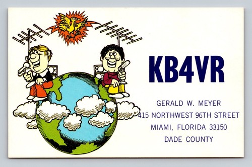 Radioamatore qsl kb4vr miami - kb4vr,