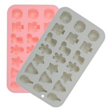  2 stampi per dolci natalizi: mini stampi 3D da 21 cavità per biscotti,