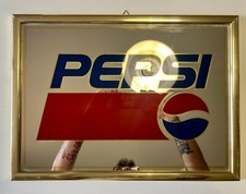 Specchio pubblicitario vintage PEPSI COLA con cornice oro