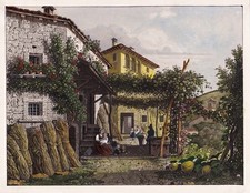 Litografia Toscana Italia Casa