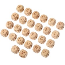  260 Pcs Perline Lettere Legno