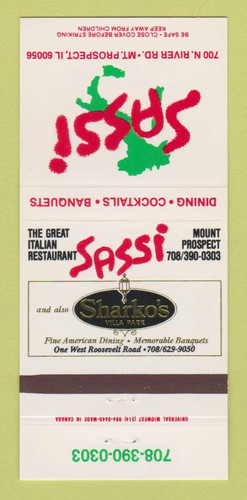 Copertina matchbook sassi - copertina,
