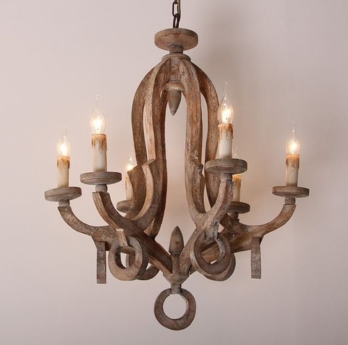Lampadario luci in legno - lampadario,