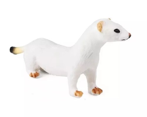 White ferret animal toy pvc - toy,