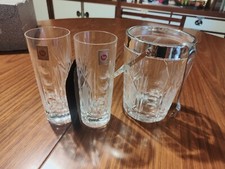 SERVIZIO 12 BICCHIERI DA BIBITA + PORTA GHIACCIO IN CRISTALLO 24% piombo 