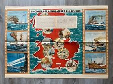 1944 Originale WWII ENGLAND Propaganda Portoghese MAPPA - Poster Guerra Persuasivo