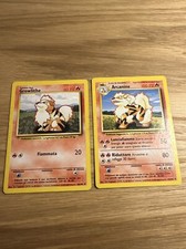 Carte Pokémon Arcanine 23/102 Set Base Prima Edizione Wizards ITA + Growlithe 