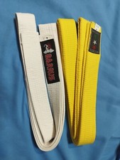 Lotto 2 cinture karate,arti marziali bianco giallo BARRUS E TRE STARS NUOVE