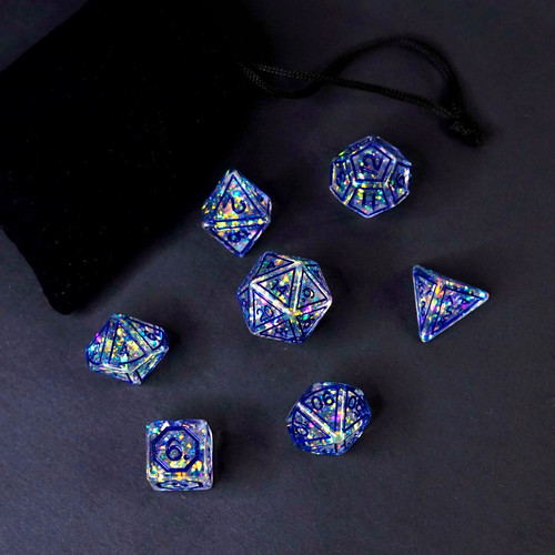 Set dadi scintillanti clear - 7,