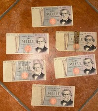 Lotto 6 Banconote Lire 1000