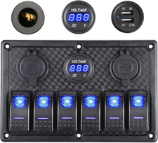 Pannello interruttori a bilanciere impermeabile a 6 bande, display digitale a vo