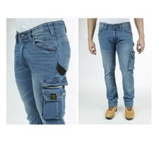 Jeans da lavoro elasticizzati comfort fit Stone Washed Blu Rica Lewis JOB