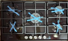 Piano cottura KUMTEL da Incasso 5 fuochi 90cm Acciaio nero/ghisa M9-50BTF NERO