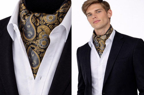 Cravatta ascot uomo paisley - ascot,