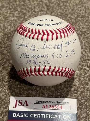 Joe scott signed baseball - b,