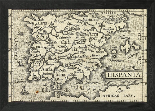 Spain map framed - map, art