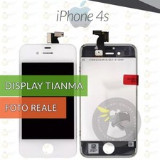 DISPLAY TIANMA APPLE IPHONE 4S BIANCO SCHERMO + FRAME VETRO LCD TOUCH SCREEN